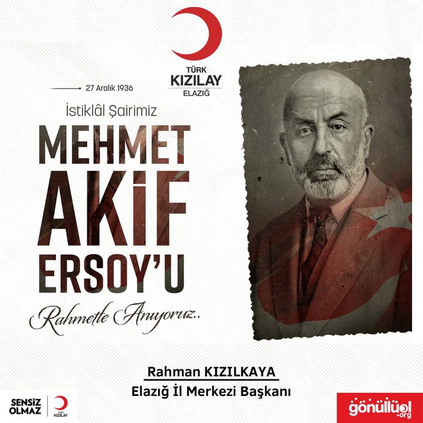 Mehmet Âkif Ersoy’u vefatının 87. yıl dönümü